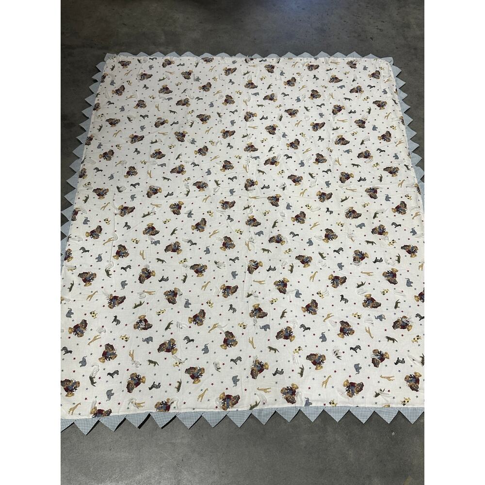 Cherished Teddies, Blue Jean Teddy, Vintage, Baby Blanket, Nursery, Bedding